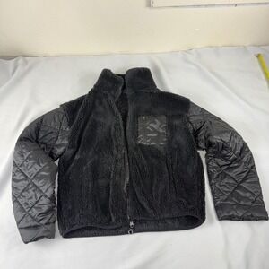 Joy Lab by Target Black Fleece Quilted Jacket Full Zip Mock Neck Size M